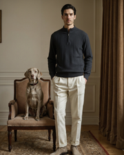 100% Kaschmir Rippstrick Half Zip