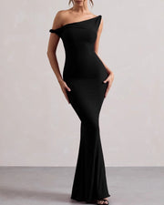 Langes One-Shoulder Bodycon Kleid