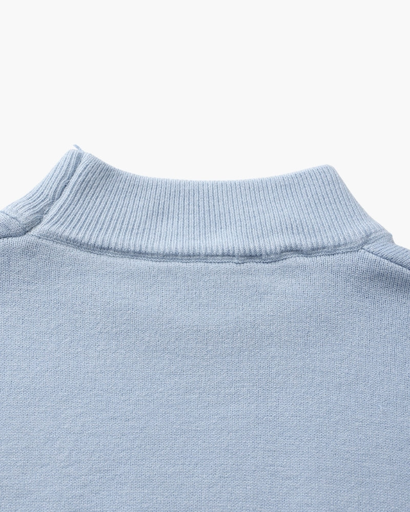 Essential Rippstrick Pullover mit Stehkragen