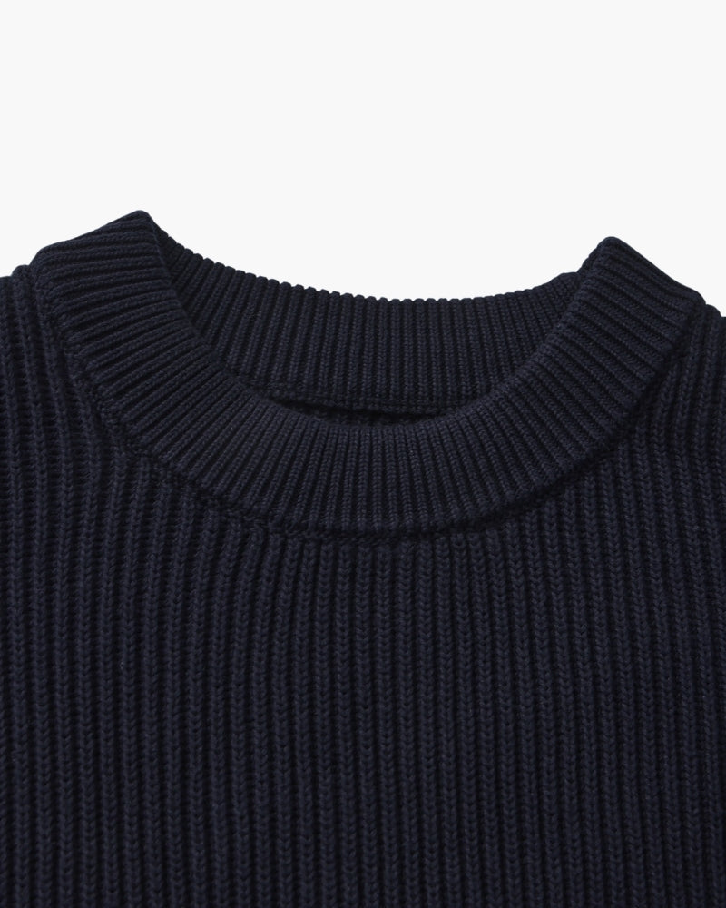 Rippstrick Pullover mit Rundhals
