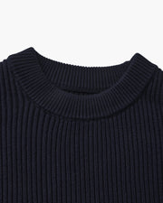 Rippstrick Pullover mit Rundhals