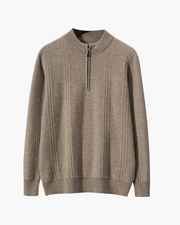 100% Kaschmir Rippstrick Half Zip