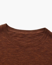 Leinen-Baumwoll Essential Pullover mit Rundhals