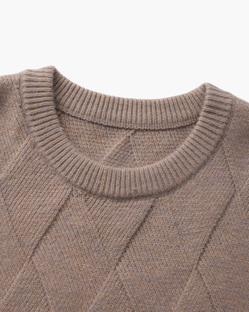 Diamond Knit Pullover mit Rundhals