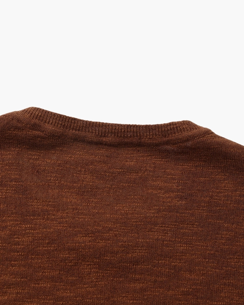 Leinen-Baumwoll Essential Pullover mit Rundhals