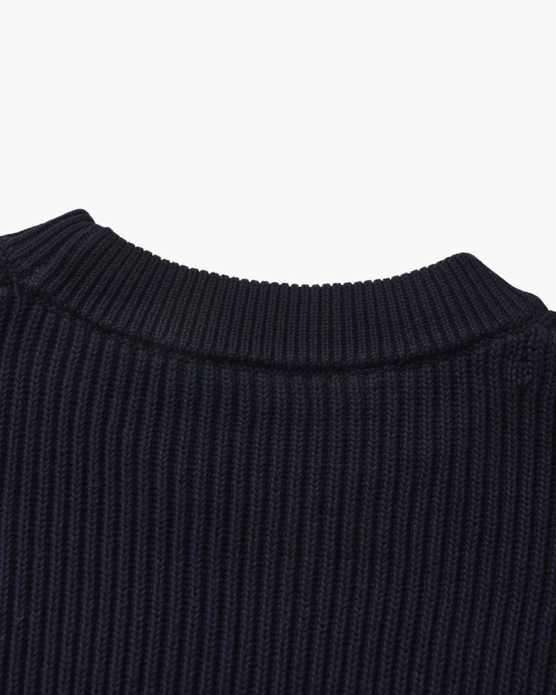 Rippstrick Pullover mit Rundhals