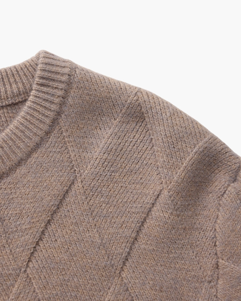 Diamond Knit Pullover mit Rundhals