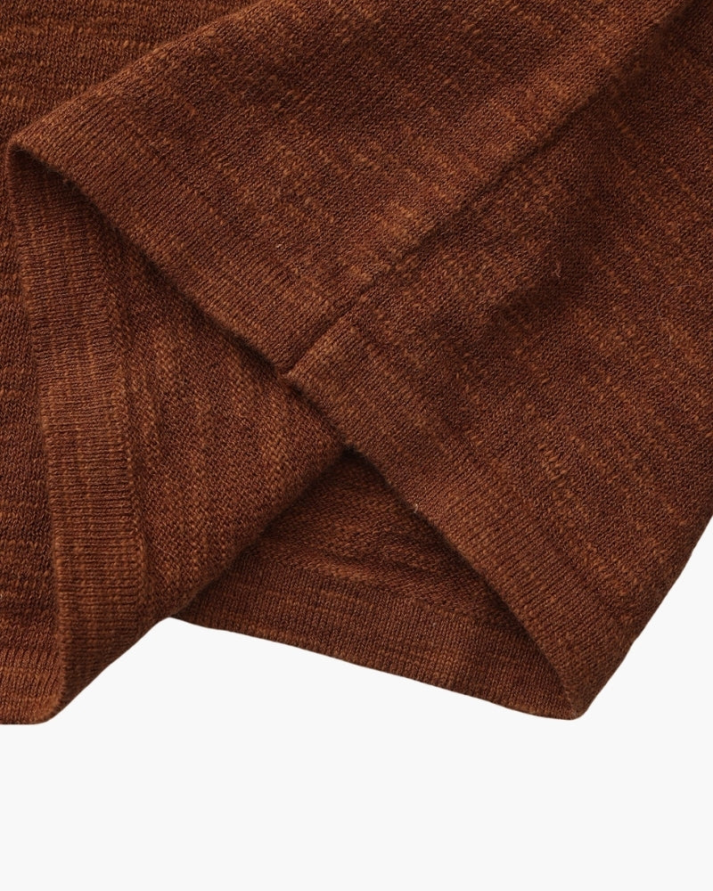 Leinen-Baumwoll Essential Pullover mit Rundhals