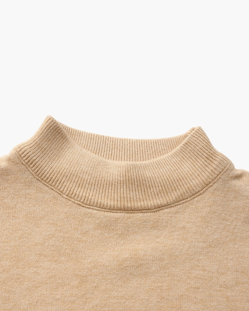 Essential Rippstrick Pullover mit Stehkragen