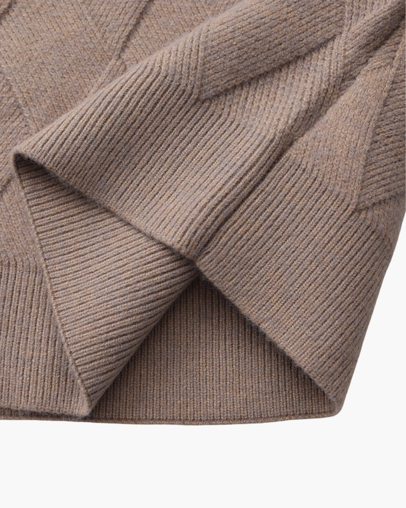 Diamond Knit Pullover mit Rundhals
