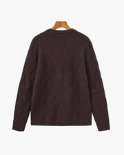 Diamond Knit Pullover mit Rundhals