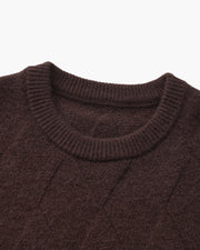 Diamond Knit Pullover mit Rundhals