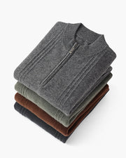 100% Kaschmir Rippstrick Half Zip