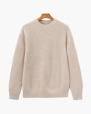 Rippstrick Pullover mit Rundhals