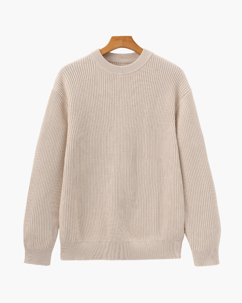 Rippstrick Pullover mit Rundhals