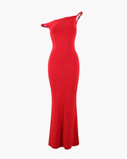 Langes One-Shoulder Bodycon Kleid