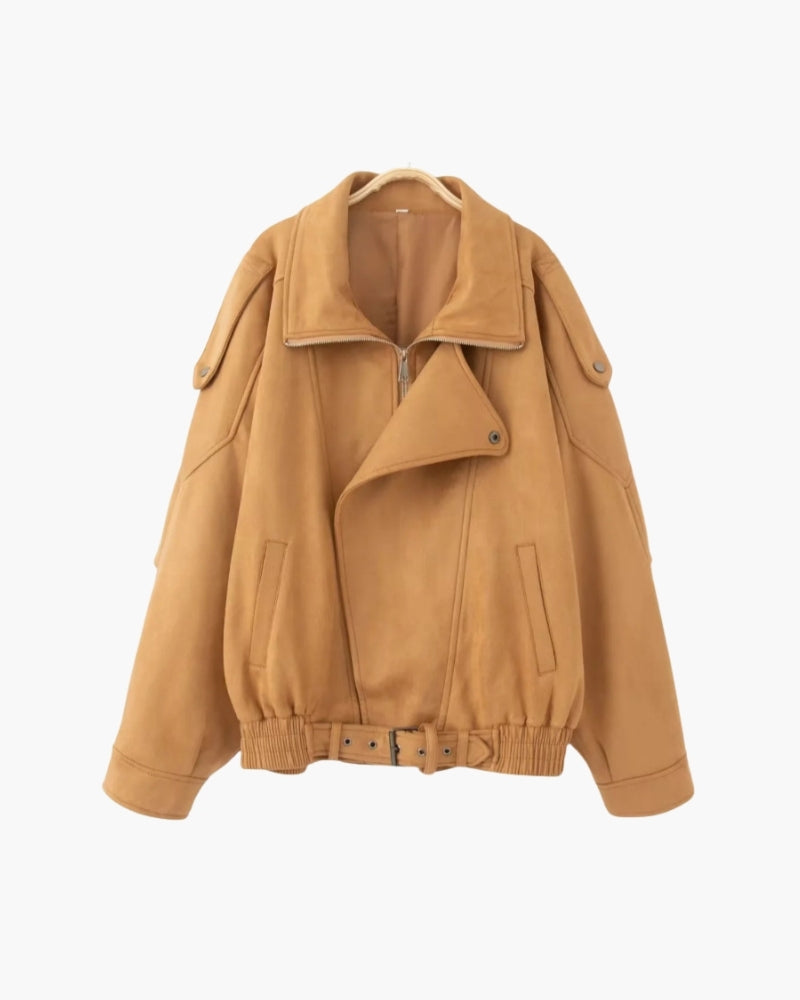 Vintage Wildlederjacke mit Drapierung