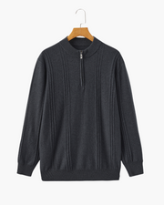 100% Kaschmir Rippstrick Half Zip
