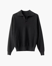 Strukturierter Strick-Polopullover
