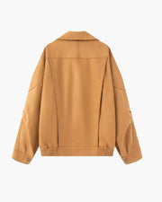 Vintage Wildlederjacke mit Drapierung