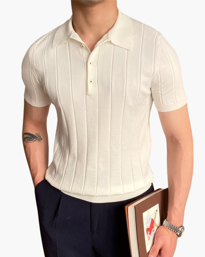 Cannes Rippstrick Baumwollpolo