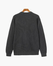 Rippstrick Pullover mit Rundhals