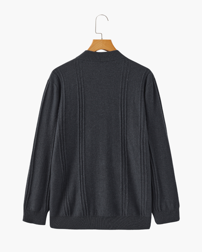 100% Kaschmir Rippstrick Half Zip