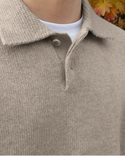 Woll Half Zip mit Knöpfen