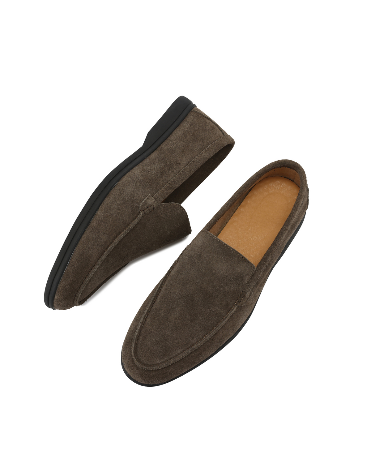 Premium Wildleder-Loafer - Schwarze Sohlen