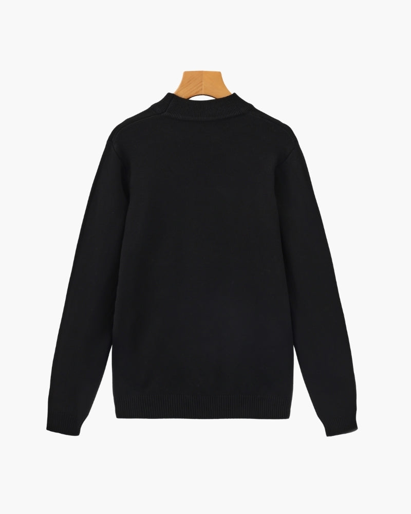 Essential Rippstrick Pullover mit Stehkragen