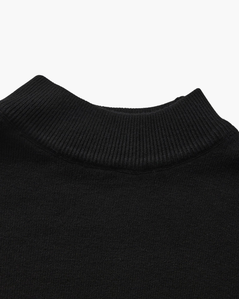 Essential Rippstrick Pullover mit Stehkragen