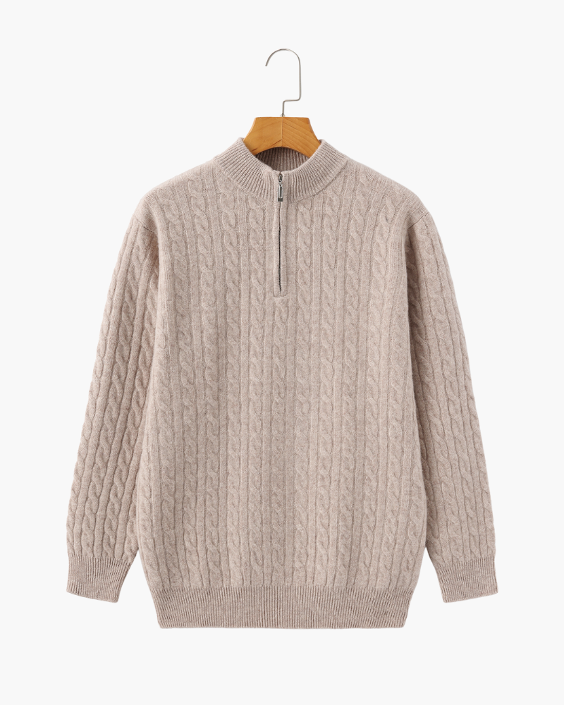100% Kaschmir Gewebter Half Zip