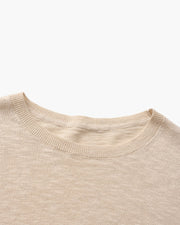 Leinen-Baumwoll Essential Pullover mit Rundhals
