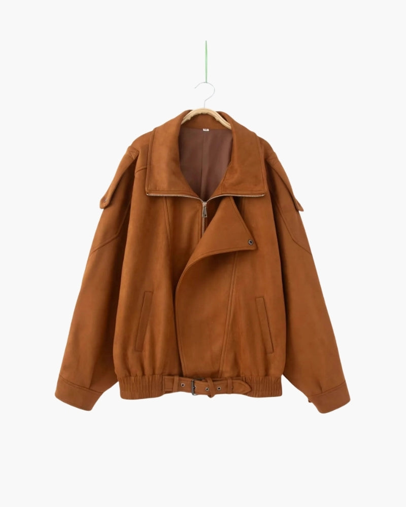 Vintage Wildlederjacke mit Drapierung
