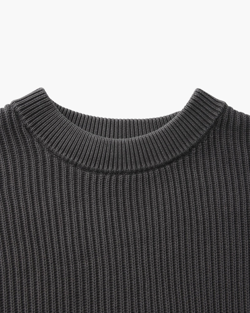 Rippstrick Pullover mit Rundhals