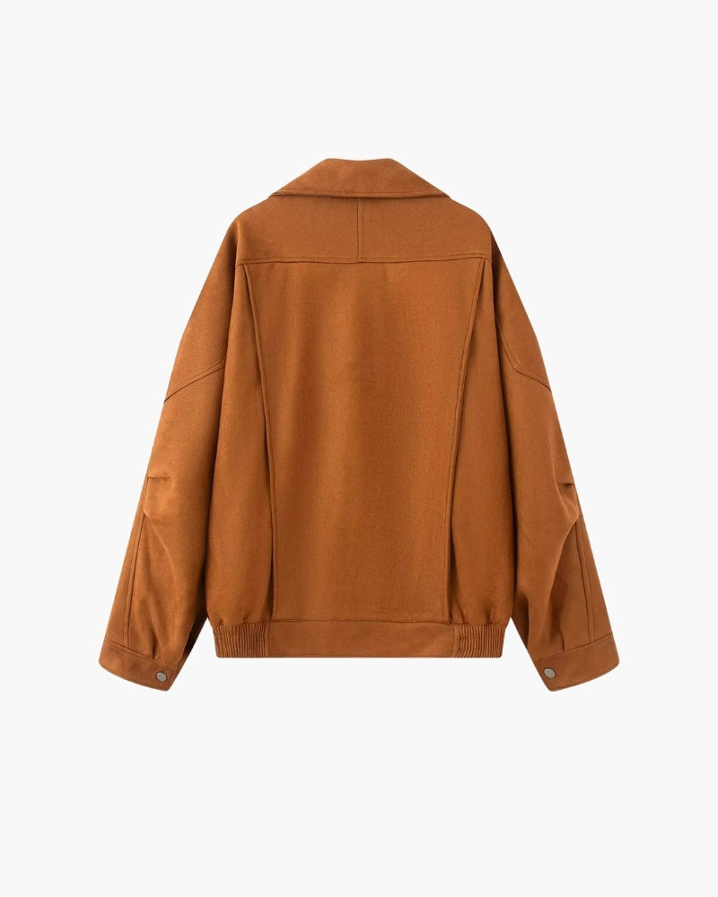 Vintage Wildlederjacke mit Drapierung