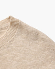 Leinen-Baumwoll Essential Pullover mit Rundhals