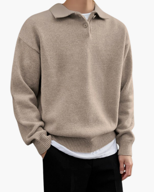 Woll Half Zip mit Knöpfen