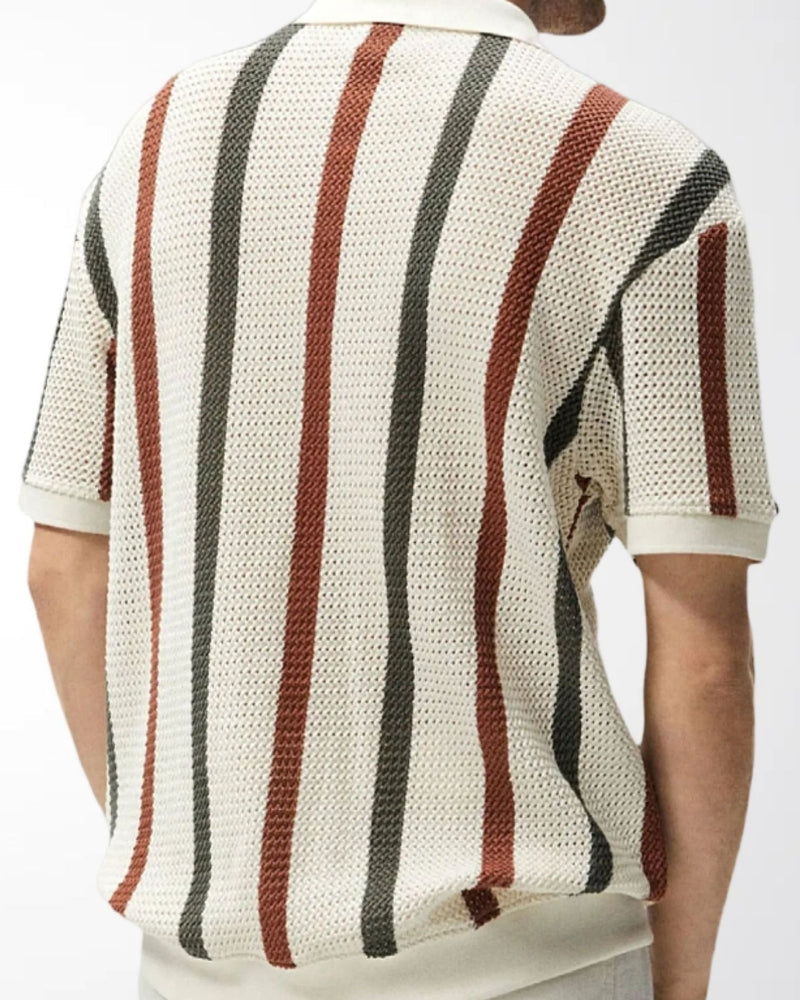 Resort Strickpolo mit Streifen