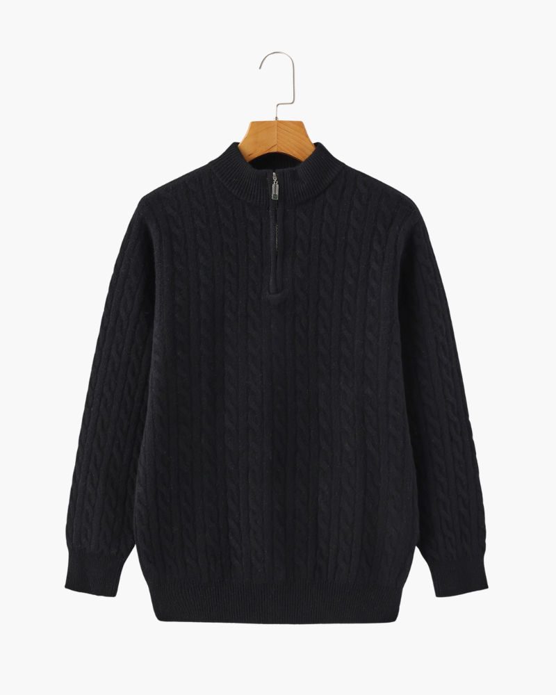 100% Kaschmir Gewebter Half Zip