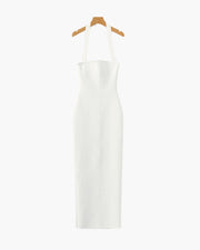 Maxikleid mit Neckholder in Slim Fit