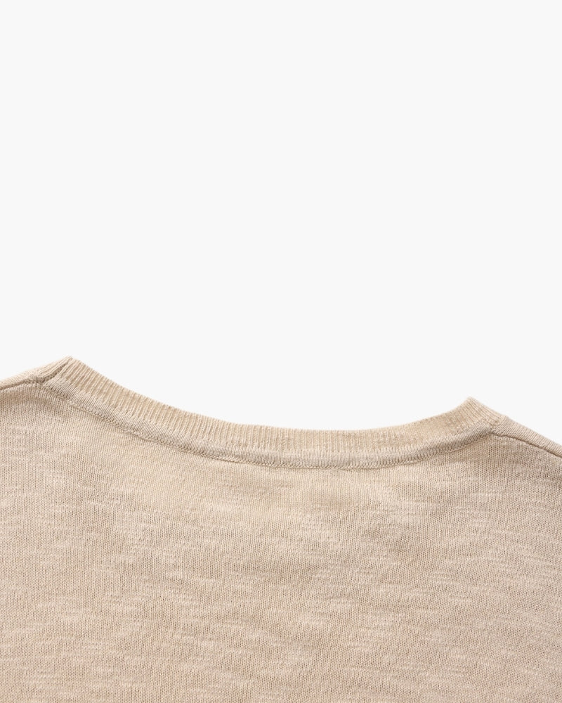Leinen-Baumwoll Essential Pullover mit Rundhals