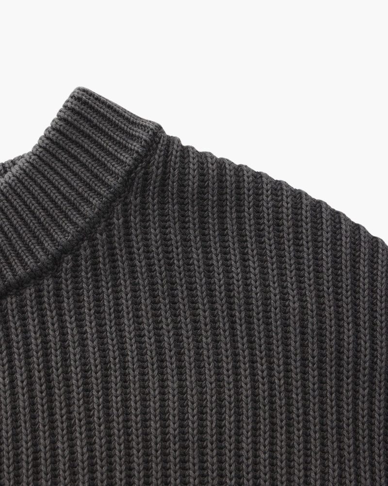 Rippstrick Pullover mit Rundhals