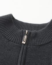 100% Kaschmir Rippstrick Half Zip
