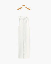 Maxikleid mit Neckholder in Slim Fit