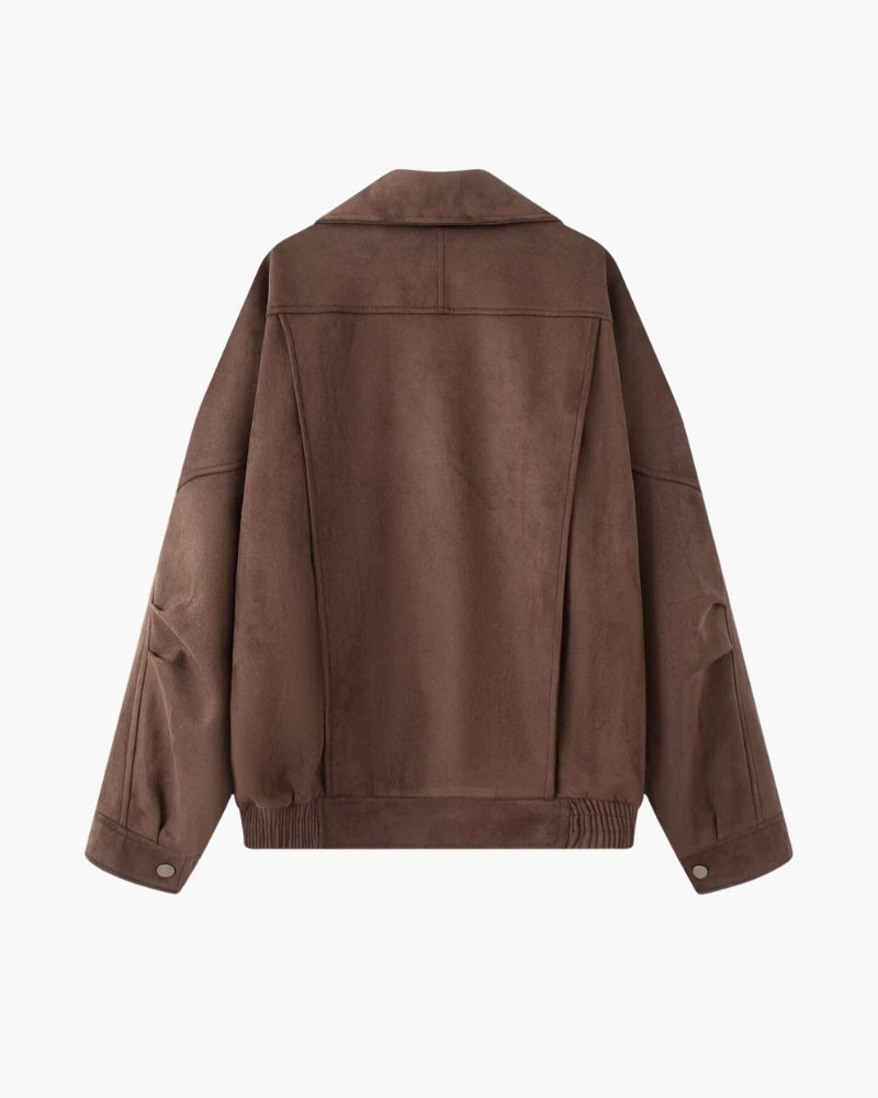 Vintage Wildlederjacke mit Drapierung