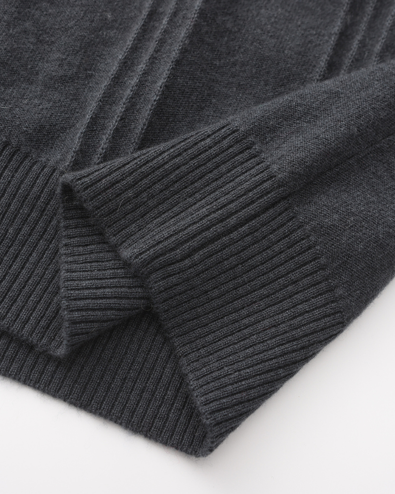100% Kaschmir Rippstrick Half Zip