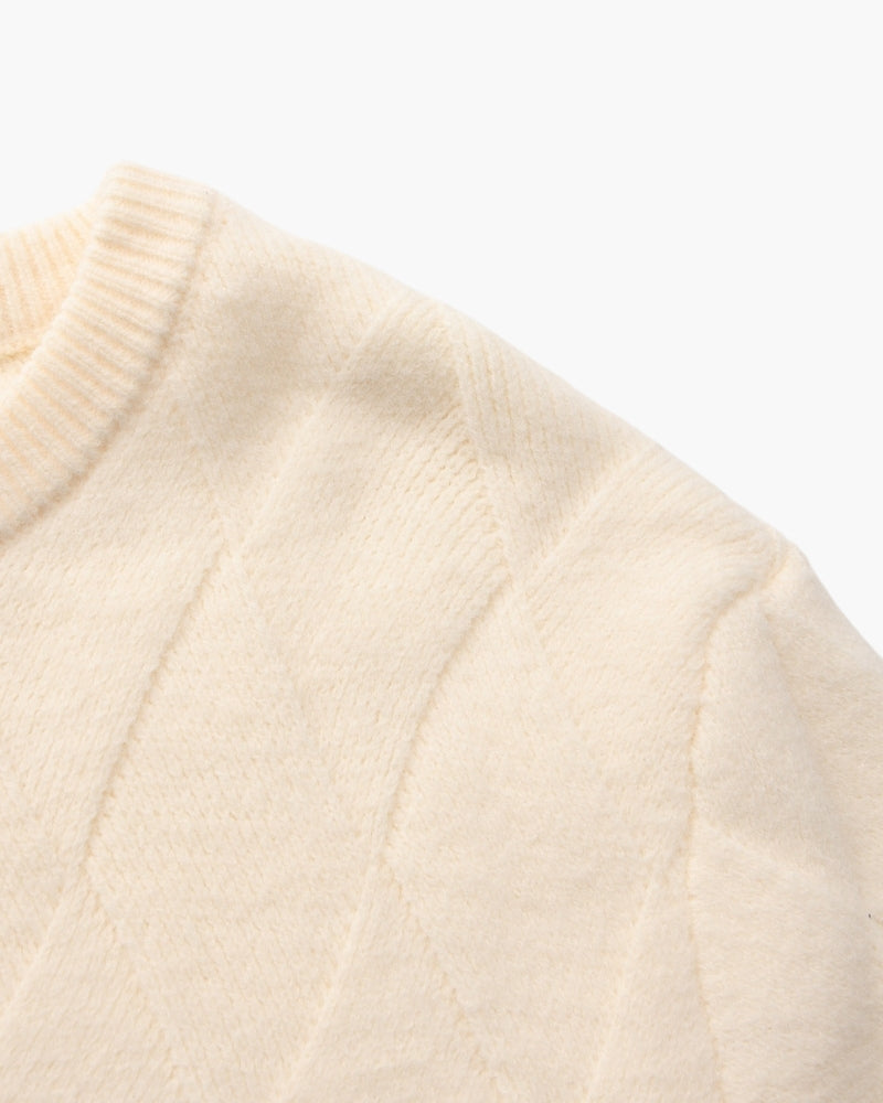 Diamond Knit Pullover mit Rundhals