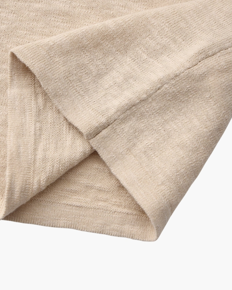 Leinen-Baumwoll Essential Pullover mit Rundhals