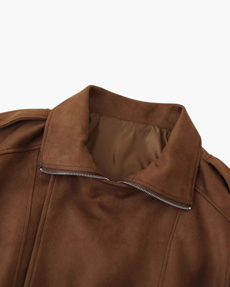 Vintage Wildlederjacke mit Drapierung